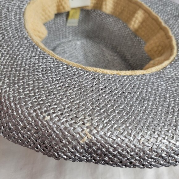 Jhats Cowgirl Hat Straw Silver Size S/M 6 5/8" to 7 1/8" Mexico vintage J-Hats - Picture 5 of 7